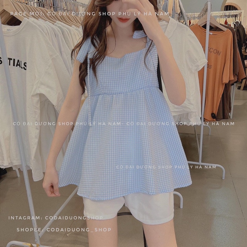 ‼️FRESHIP‼️SÉT ÁO BABYDOLL XANH KÈM QUẦN SOOC TRẮNG DỄ THƯƠNG