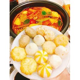 1KG Bánh Bao Trứng Nhím Biển - Sao Biển Vị Trứng Nhím Biển Nhân Trứng Cá(Loại Cao Cấp Màu Vàng) - Viên Thả Lẩu Malaysia