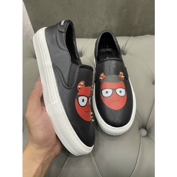 Giầy slipon  mặt quỷ thêu kèm Hộp - Giầy lười da nam thêu cao cấp