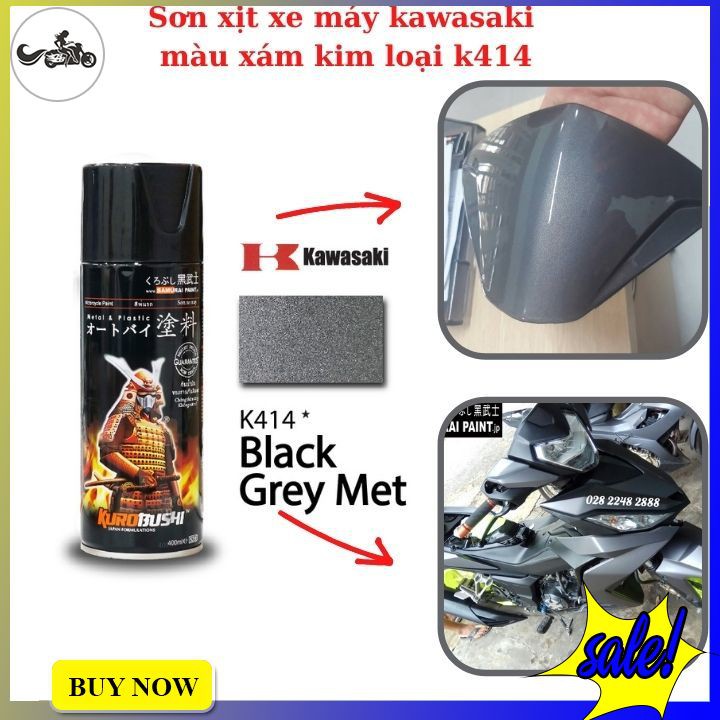 Sơn xịt Samurai kawasaki K414* màu xám kim loại