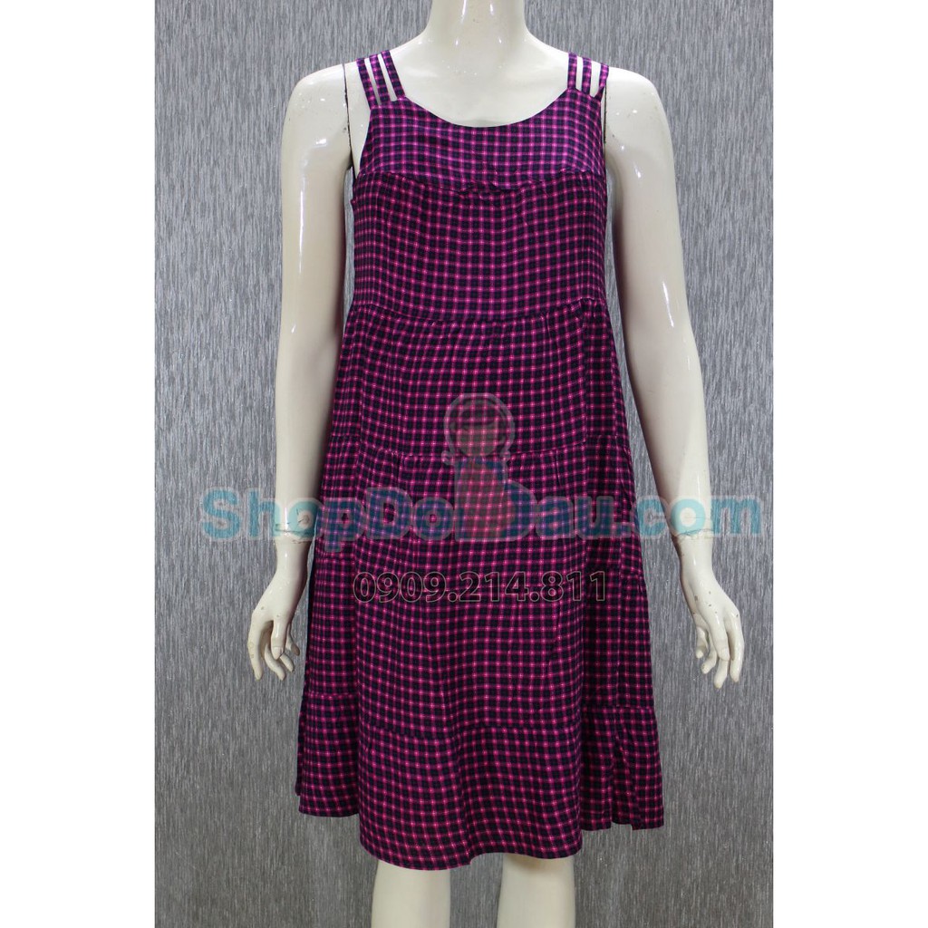 Đầm bầu mặc nhà cổ tròn - tôn bông (Mã số: DN450)