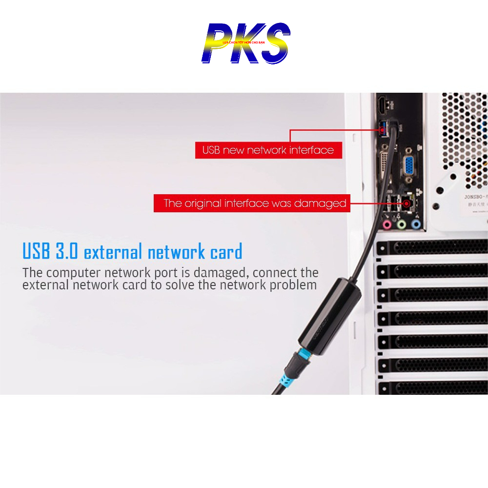 Bộ chuyển đổi USB 3.0 to LAN tốc độ 10/100/1000M cao cấp chính hãng VENTION CEHBB
