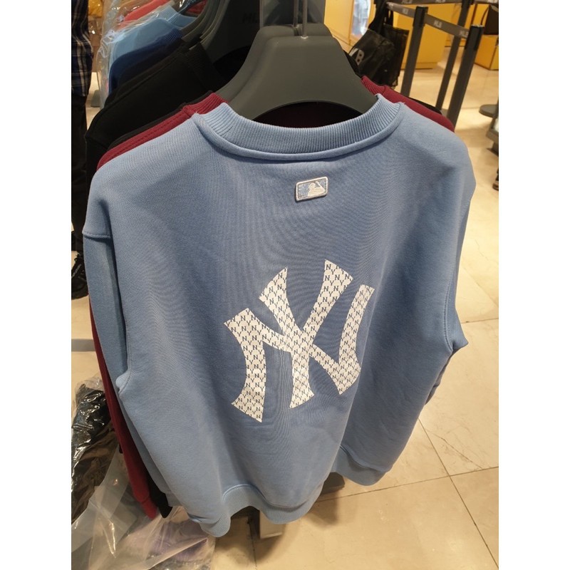 Áo thun dài tay nỉ da cá MLB MONOGRAM BACK BIG LOGO OVERFIT SWEATSHIRT NEW YORK YANKEES UNISEX FREESIZE