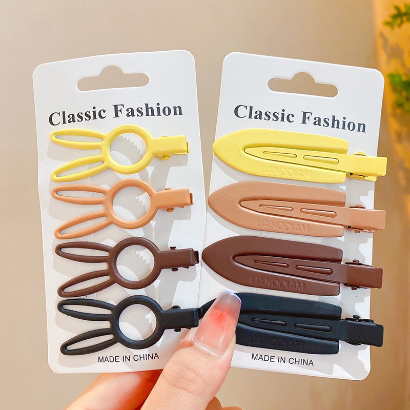 Set 4 Kẹp Tóc Nhiều Màu Sắc Dễ Thương Phong Cách Hàn Quốc Cho Bé Gái