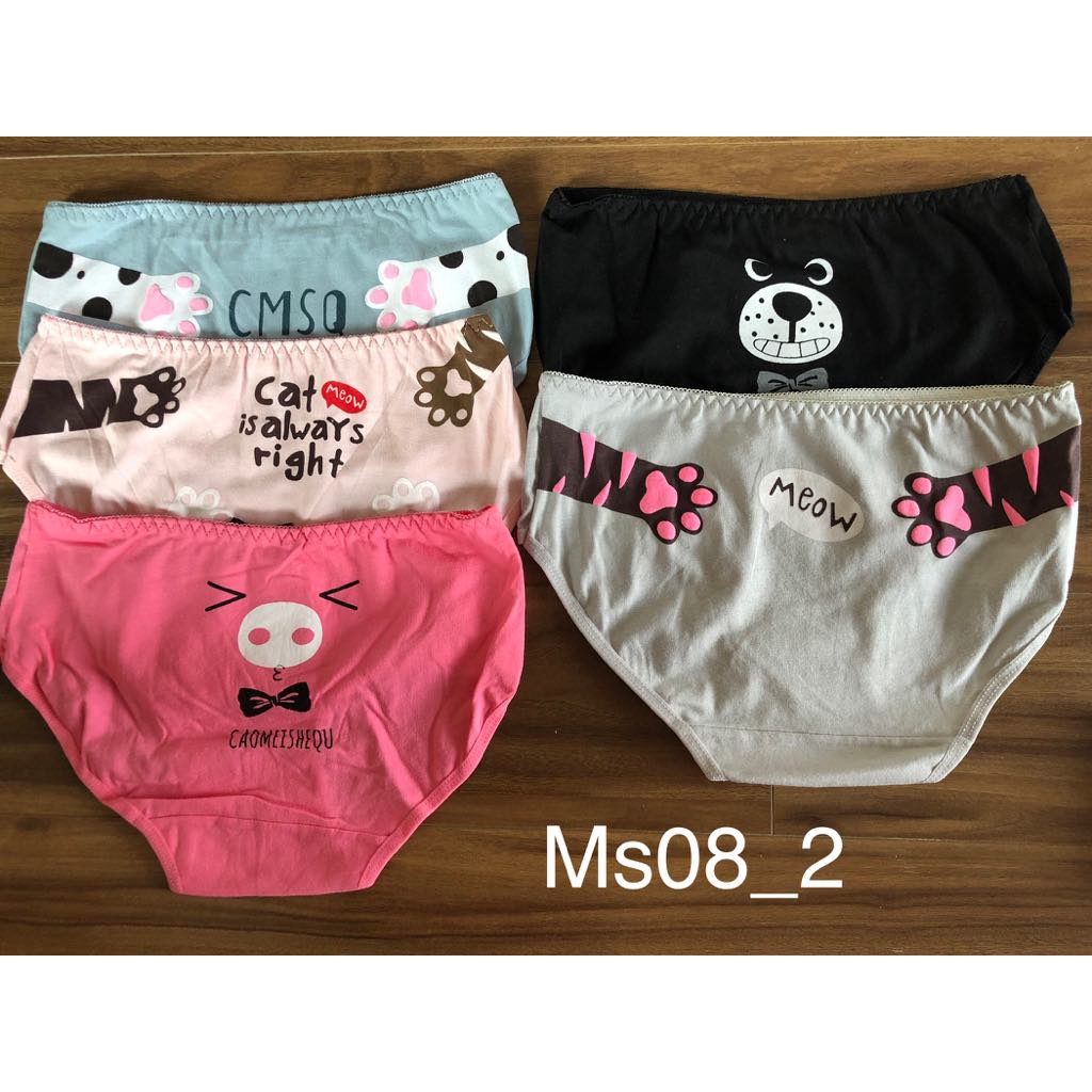 Combo 5 quần lót cotton hình mèo
