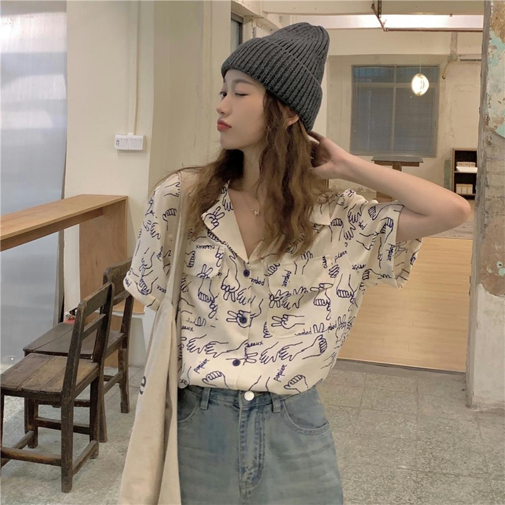 Áo Sơ Mi Ngắn Tay In Họa Tiết Vui Nhộn 49776