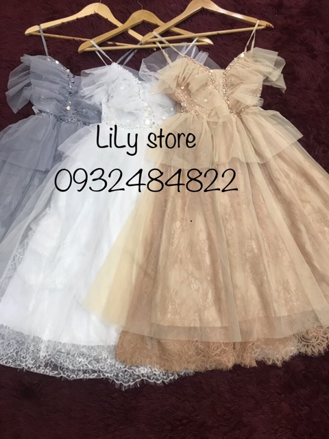 ẢNH VÀ VIDEO THAT 10000%  Đầm 2 dây kết ngọc