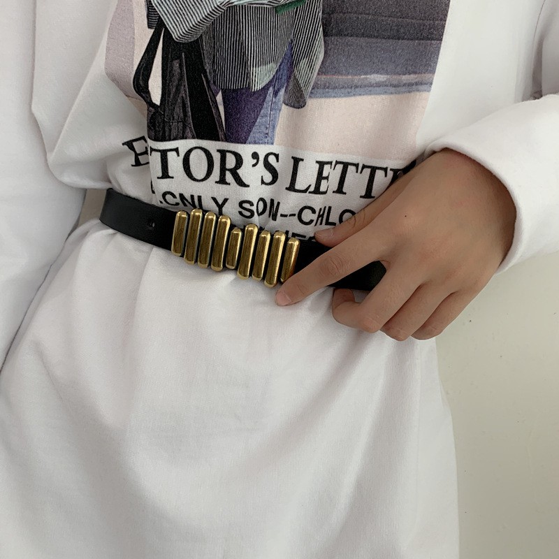 Thắt lưng bản nhỏ khóa kim loại cá tính TTL100