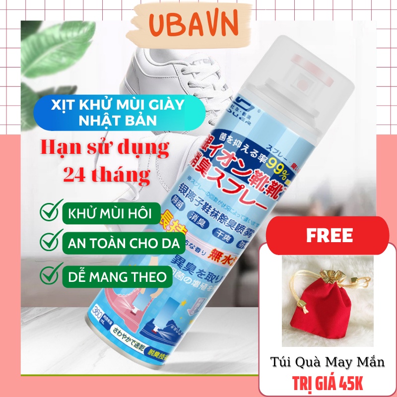 Bình Xịt Khử Mùi Hôi Giày Dép, Hôi Chân Tất Vớ, Thơm Tủ Giày Công Nghệ Nano Bạc Nhật Bản Năm 2022 UBAVN024