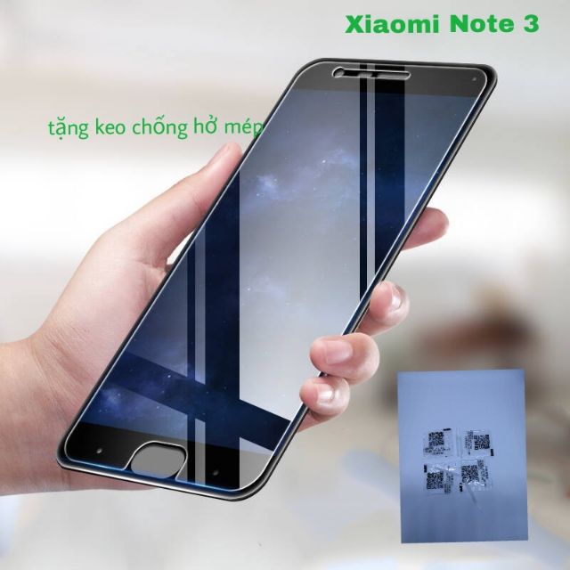 Kính cường lực Mi Note 3 loại tốt trong suốt 9H /2.5D ( keo chống hở mép )