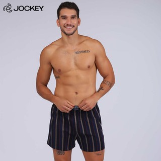 Quần Lót Nam Jockey Boxer Thun Cotton Thoáng Khí Kháng Khuẩn Xanh In Sọc - JUMX0311