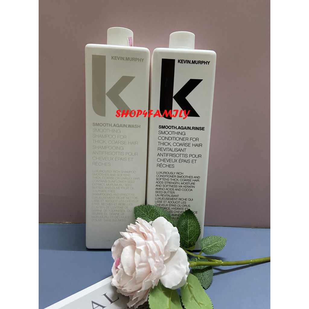 Dầu gội xả suôn mượt Kevin Murphy Smooth Again dung tích 1000ml dành cho tóc dày, cứng, xù, xoăn tự nhiên
