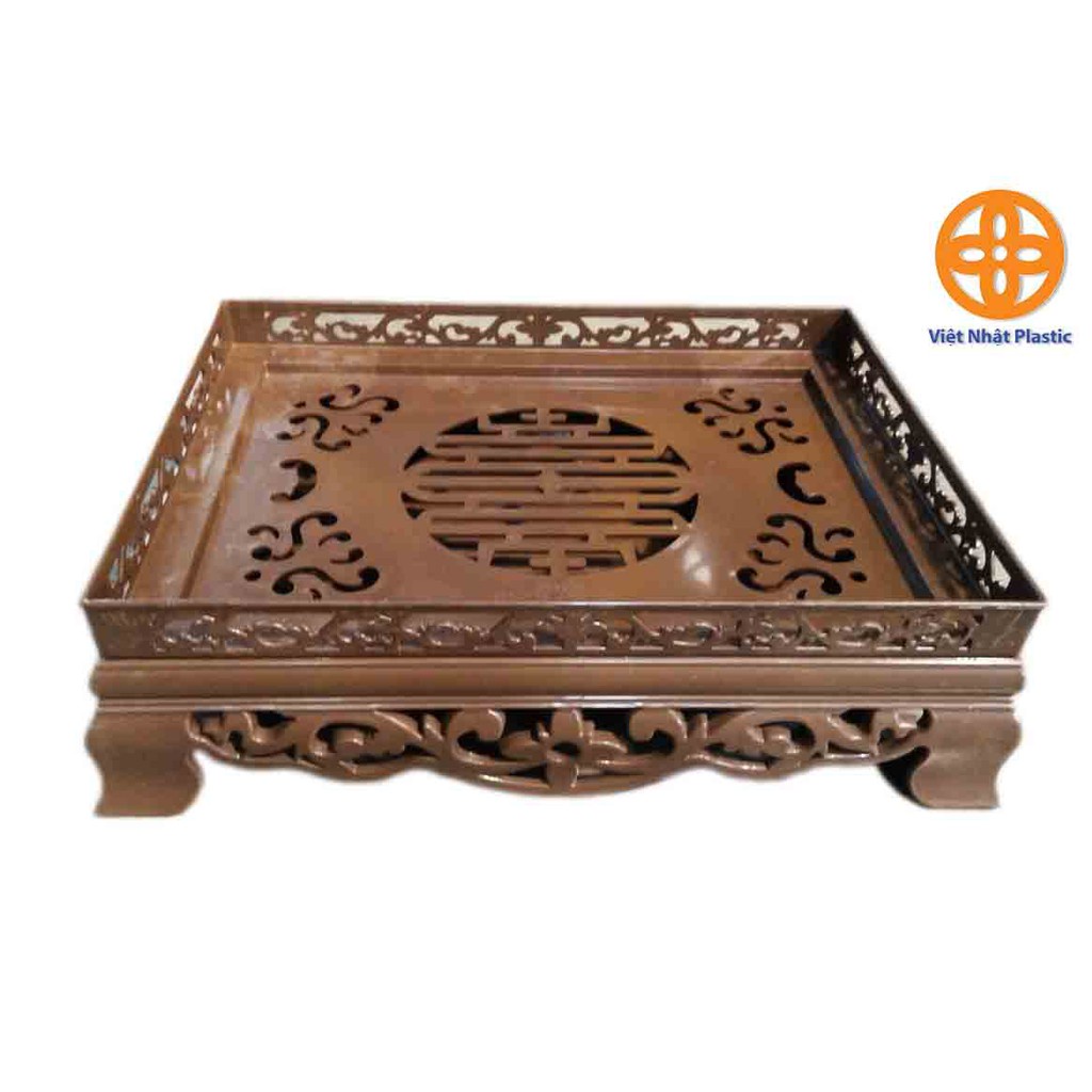 khay để ấm chén nhựa giả gỗ sang trọng, khay trà đạo nhựa Việt Nhật