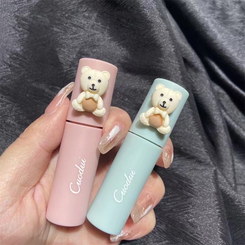 Son Kem Lì CUODUI Nắp Gấu Dễ Thương Dưỡng Ẩm Lâu Trôi