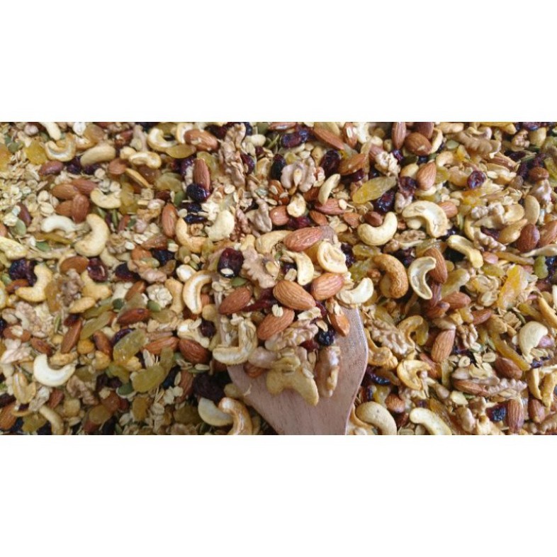 500GRAM NGŨ CỐC GRANOLA HANDMADE (NGŨ CỐC ĂN KIÊNG, ĂN SÁNG,NGŨ CỐC NGUYÊN HẠT,HẠNH NHÂN,ÓC CHÓ,HẠT ĐIỀU,HẠT BÍ,K MACCA)