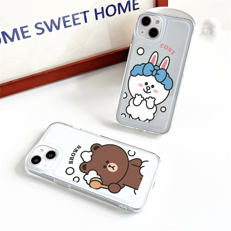 Ốp lưng iphone Ốp điện thoại Suntaiho silicon mềm in hình thỏ/gấu thích hợp cho iPhone 11 Pro 13 12 Pro Max XS Max X XR 7 8 Plus