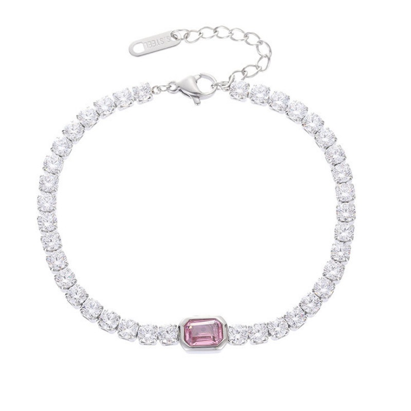 Lắc Tay Nữ Đính Đá Nhân Tạo Zircon Titan Ko Đen TT 4284