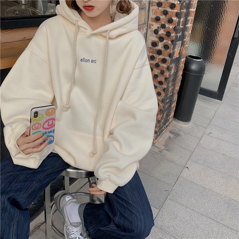 Áo hoodie nam nữ ,Áo sweater nỉ nam nữ from rộng samstudio Unisex chất nỉ ngoại siêu dày dặn in chữ ELLON