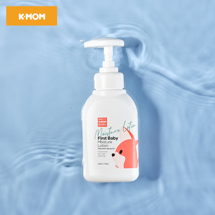 Sữa dưỡng ẩm trẻ sơ sinh K-Mom Jojoba hữu cơ dưỡng ẩm sâu làm mềm da không nhờn rít 225ml