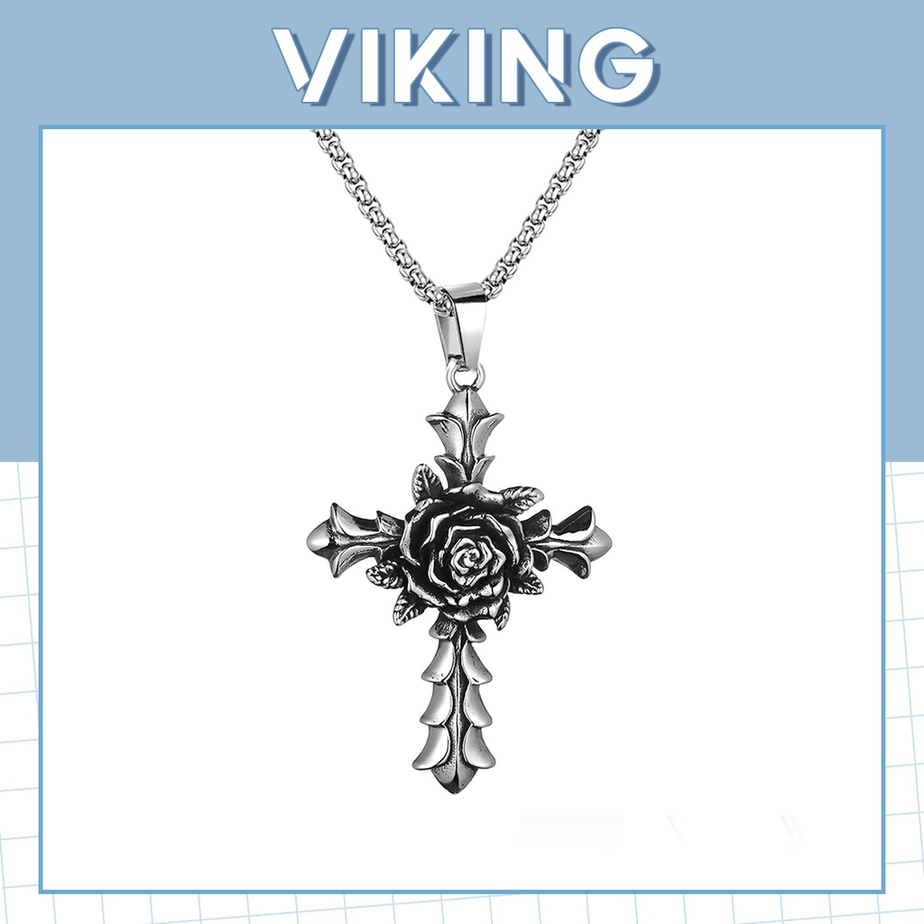 Vòng Cổ Dây Chuyền Chrome Hearts Hoa Hồng Dành Cho Nam Nữ