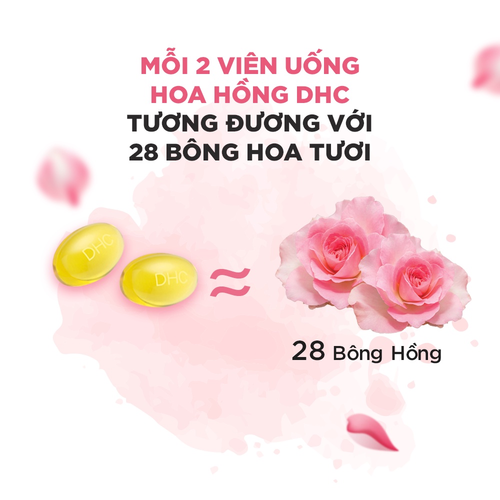 Viên uống thơm cơ thể DHC Rose giúp ngăn mùi, tỏa hương hoa hồng tự nhiên gói 40 viên (20 ngày)