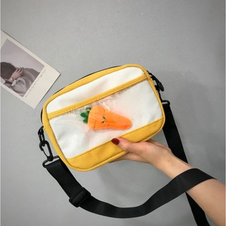 Túi đeo chéo canvas basic tặng thêm móc cà rốt