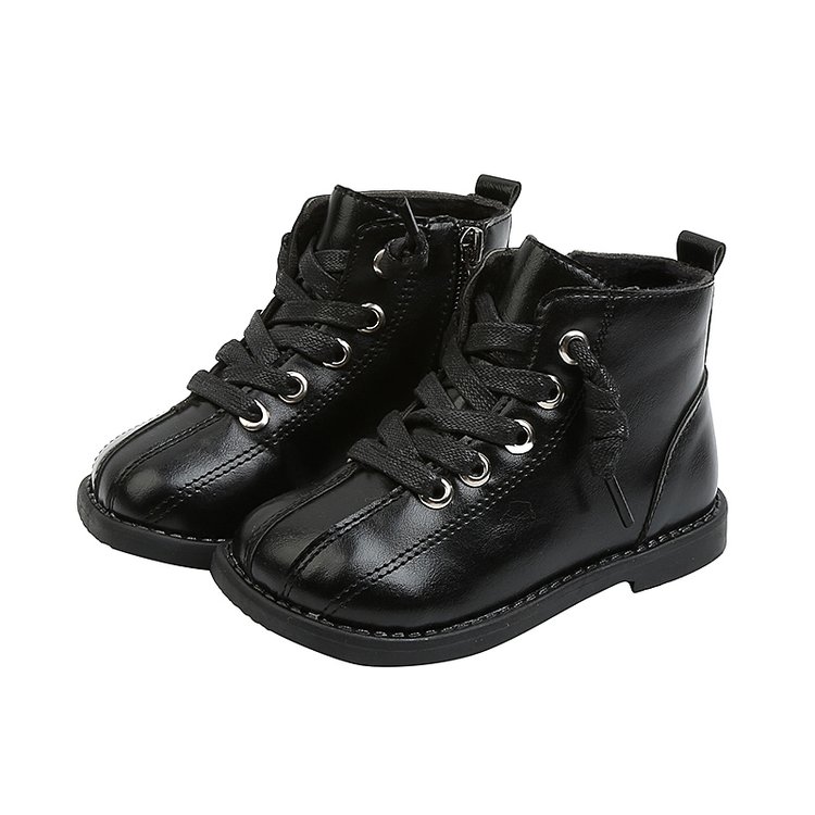 Giày bốt bằng da giữ ấm mềm mại và thoải mái thời trang dành cho trẻ em