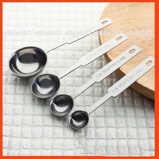 [Siêu rẻ+Freeship] Bộ thìa đong inox cao cấp 4 chiếc - eBếp247