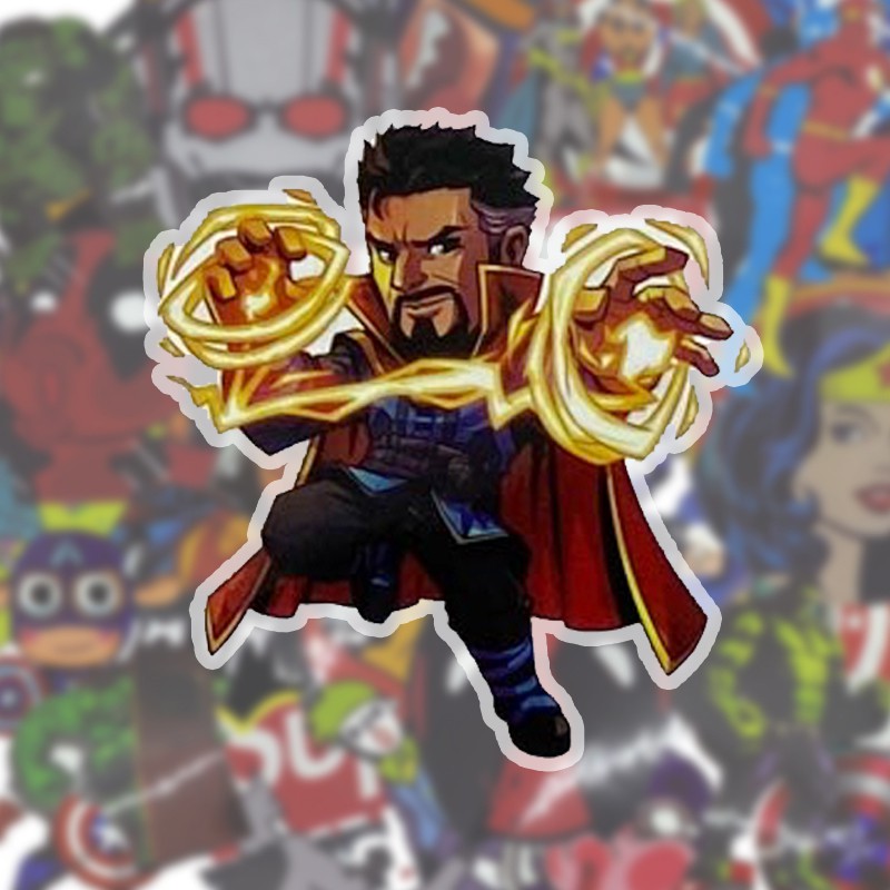 Sticker Avenger Bộ 50 Miếng Hoạt Hình Siêu Cute Chống Nước Dán Mũ Bảo Hiểm, Điện Thoại, Laptop