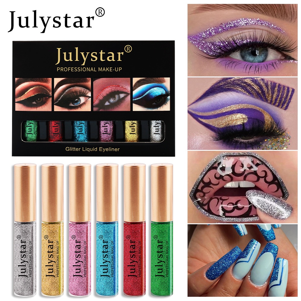 Set 6 Bút Kẻ Mắt Chống Nước Nhiều Màu Sắc Thời Trang