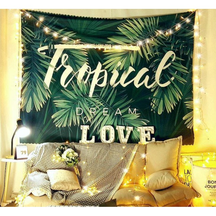 Tranh vải decor họa tiết chữ TROPICAL trang trí phòng theo phong cách thời trang