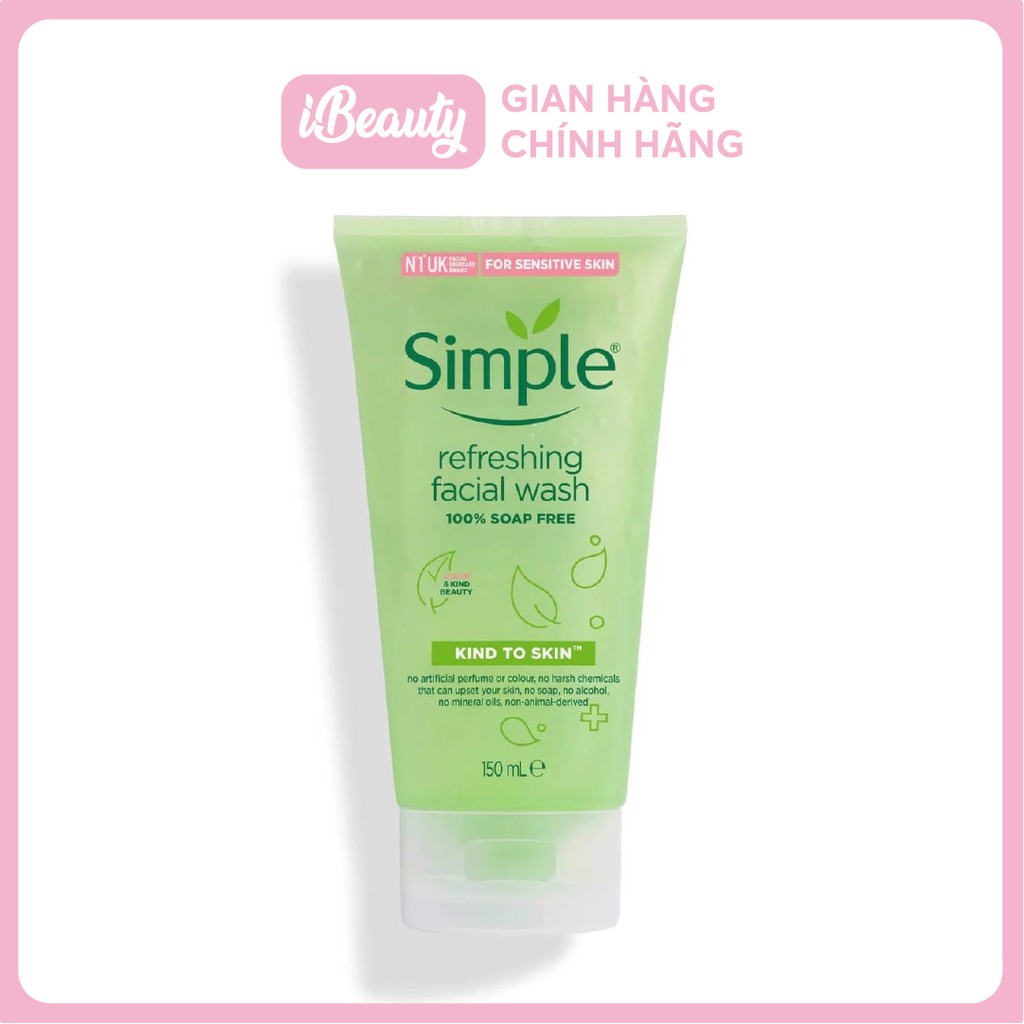 SỮA RỬA MẶT CHO DA NHẠY CẢM GEL KIND TO SKIN REFRESHING FACIAL WASH GEL - UK Chính hãng