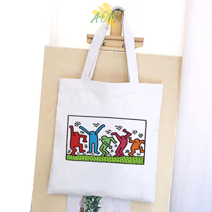 [Nhiều mẫu Đẹp] TÚI VẢI HOẠT HÌNH ĐEO VAI TOTE CANVAS BAG CÓ KHÓA KÉO SIZE LỚN 33x38cm PHONG CÁCH CÁ TÍNH HOT TREND AOMI