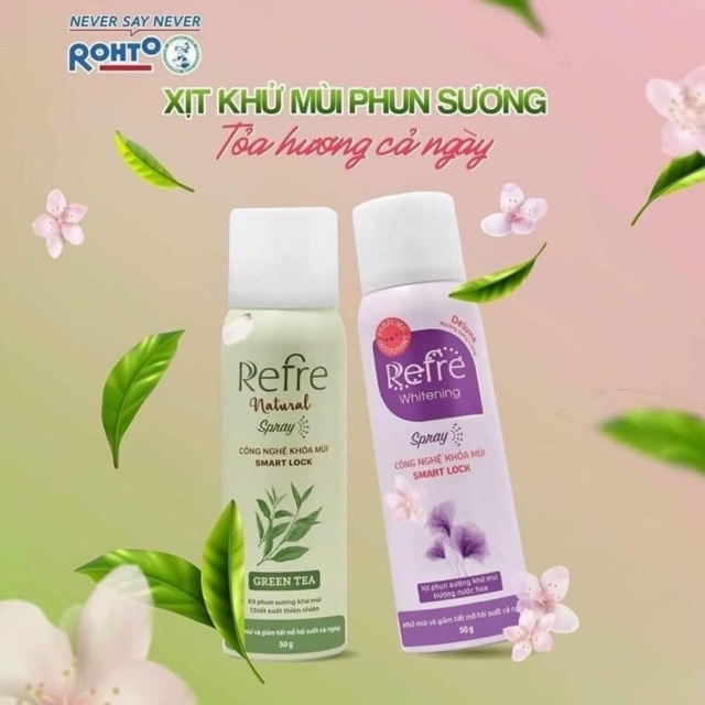 Xịt Phun Sương Khử Mùi Refre Chiết Xuất Thiên Nhiên 50g