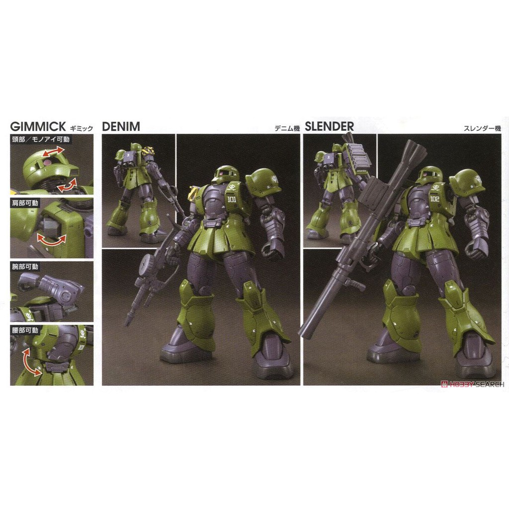 Mô Hình Gundam HG ZAKU I DENIM/SLENDER The Origin Bandai Đồ Chơi Lắp Ráp Anime Nhật