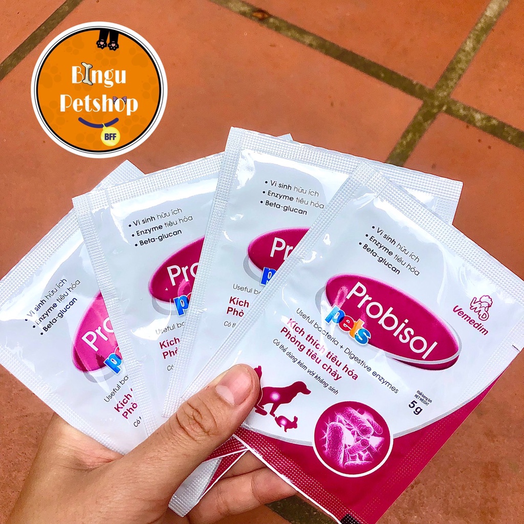Men tiêu hoá Vemedim PROBISOL PETS hỗ trợ đường tiêu hóa cho chó mèo - Gói 5g| Bingu Petshop