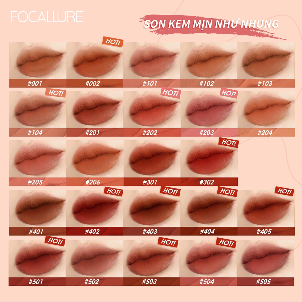 [Hàng mới về] Son kem Focallure tông nhung lì mềm mại