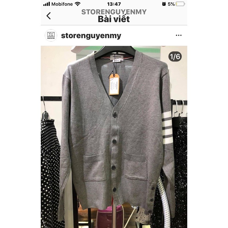 Áo Khoác len cardigan thom brown
