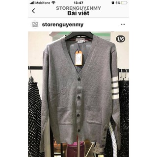 TB - ÁO LEN DỆT KIM CARDIGAN CASHMERE THOM BROWN, NHIỀU MÀU 4 SỌC TRẮNG, ĐỦ TAGS, CỜ SAU GÁY, MENSWEAR CARDIGAN