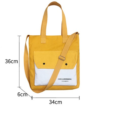TÚI VẢI TOTE LIVING ĐỰNG VỪA A4 VẢI CANVAS LOẠI KHUY BẤM TD 105