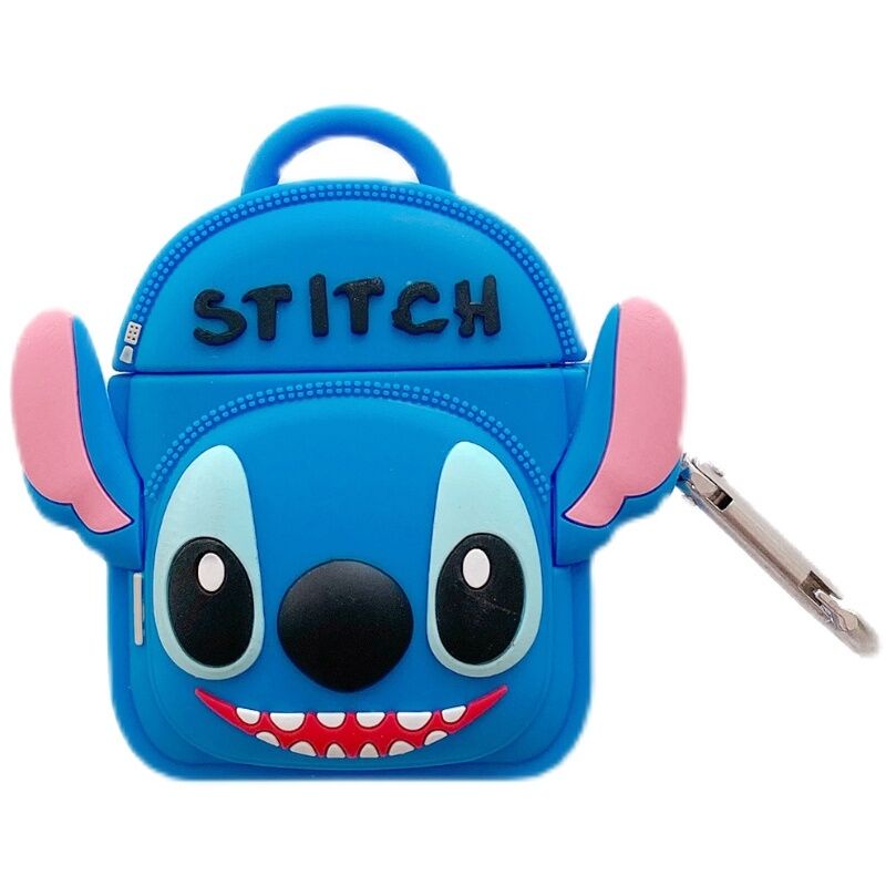Vỏ Bảo Vệ Hộp Sạc Tai Nghe Airpods 1 2 3 Pro Hình Stitch Dễ Thương Kèm Móc Treo Tiện Dụng