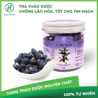 Trà Hắc Kỷ Tử Herbio, giúp giảm cân, chống lão hóa, tốt cho tim mạch - hộp nguyên quả 100gr
