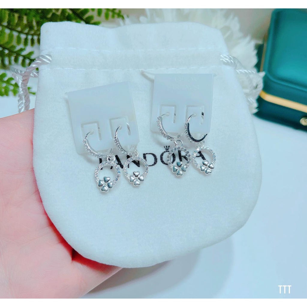 Bông tai 4 lá bạc