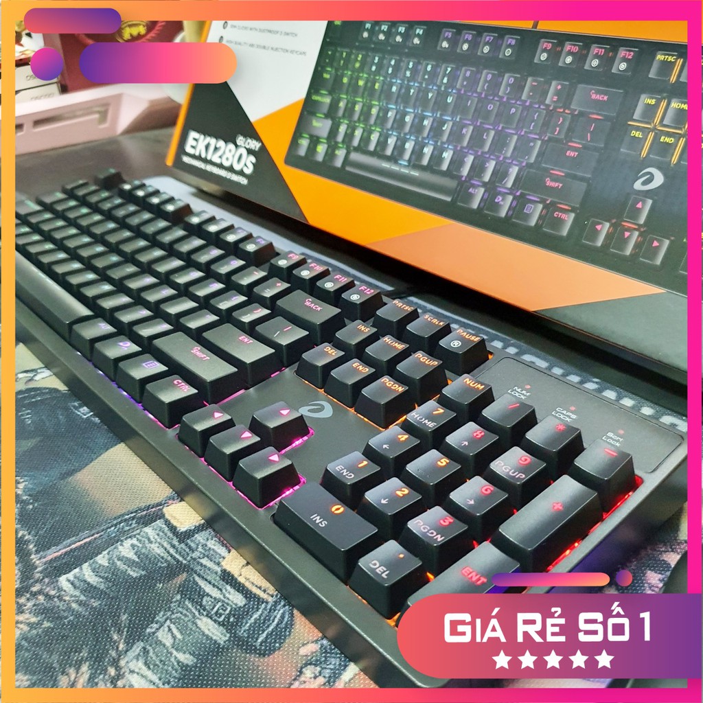 Bàn phím cơ chuyên game Dareu 1280s led RGB / keycap Blue Switch - Sản phẩm chính hãng Dareu-  Máy Tính Báo Hồng