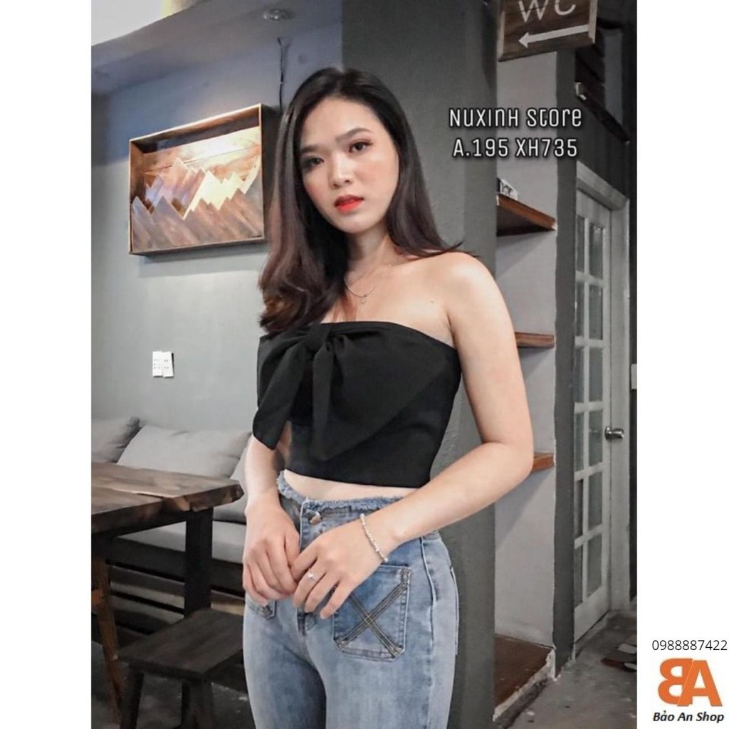 Áo ống croptop phối nơ ngực | BigBuy360 - bigbuy360.vn