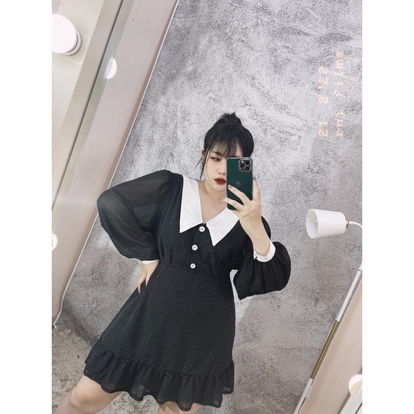 [MÚP BIGSIZE 60-100KG] Đầm tiểu thư tay bồng