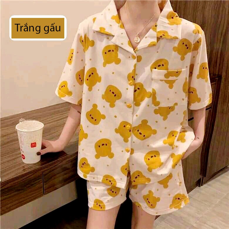 Bộ Quần Áo Ngủ Pijama tay ngắn quần ngắn chất kate thái dưới 65kg | BigBuy360 - bigbuy360.vn