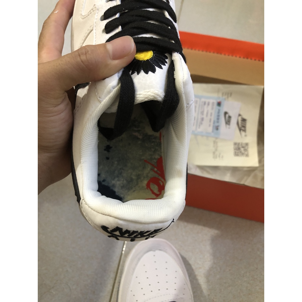 Giày Thể Thao Nam Nữ- nike Jordan - Giày Nike Trắng Hoa Cúc Sơn Đế Cổ Thấp Thời Trang Full Box Bill