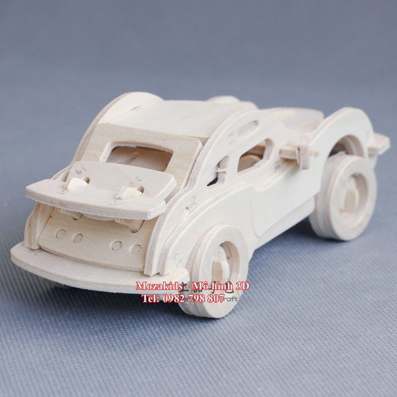 Đồ chơi lắp ráp gỗ 3D Mô hình Xe ô tô mini Porsche