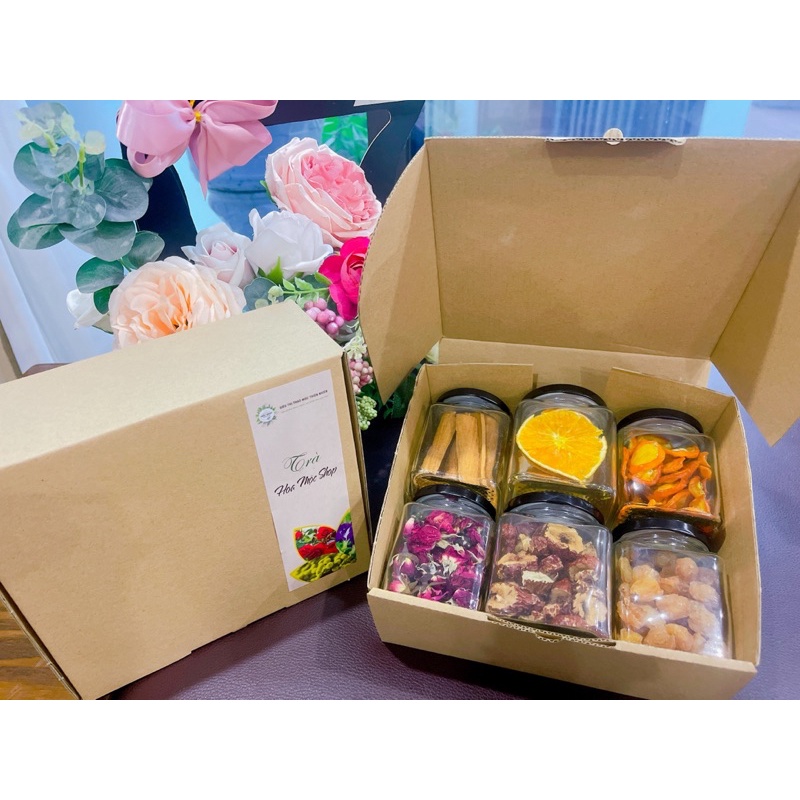 💥Tặng hộp💥Trà Hoa Sấy Khô thảo Mộc Set 6 lọ đủ 20 vị làm quà tặng người thân, sinh nhật , đối tác Hũ 200ml